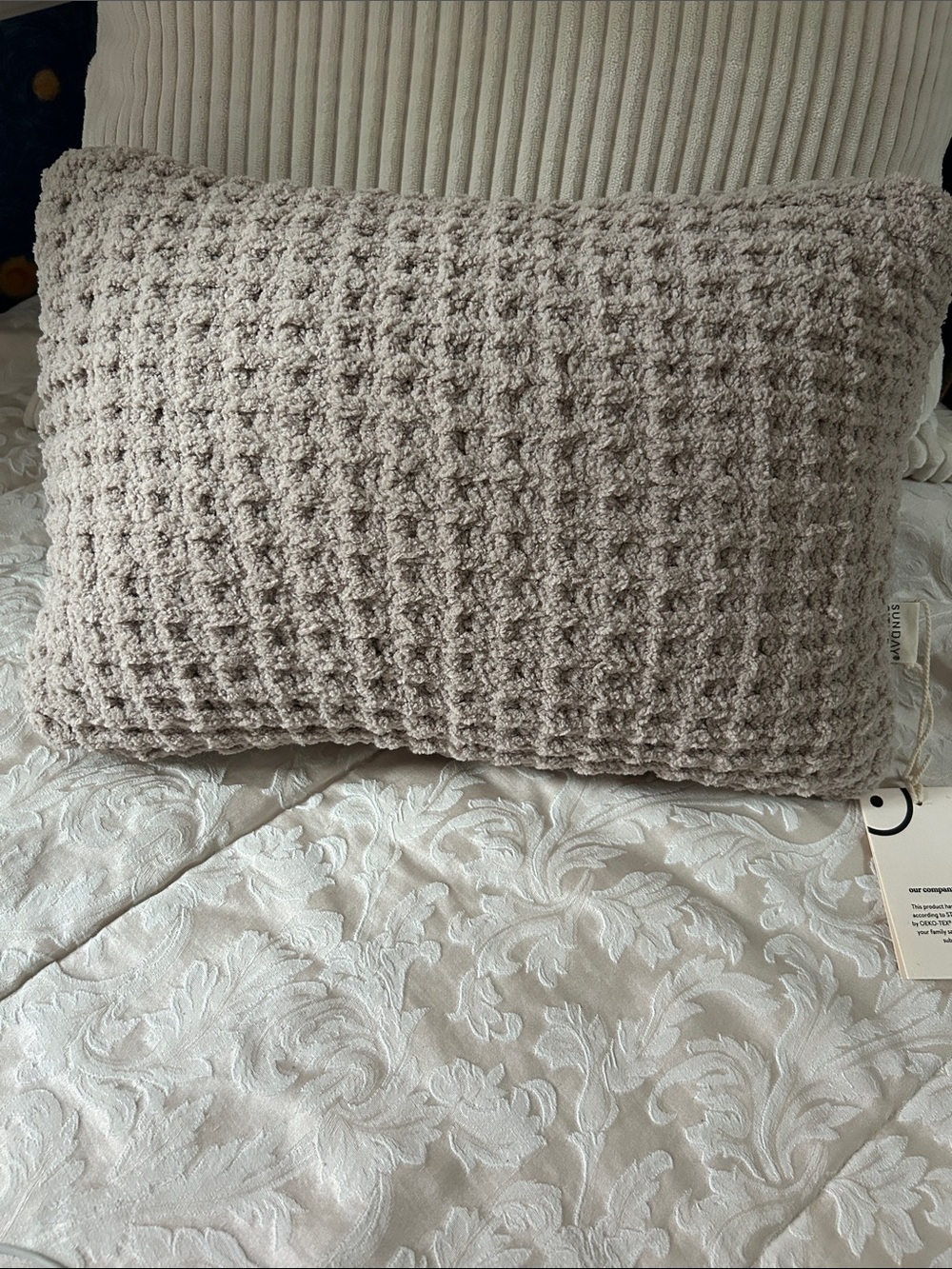 Sunday Citizen Waffle Knit Accent Pillow - Taupe